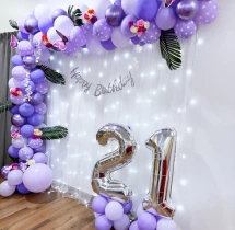 birthday Polka Bluish Purple Birthday Decor