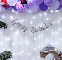 birthday Polka Bluish Purple Birthday Decor