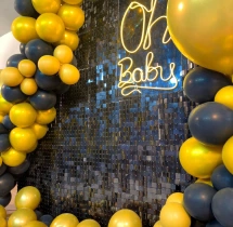 decorations Black Sequin Oh Baby Theme Decoration