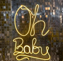 decorations Black Sequin Oh Baby Theme Decoration