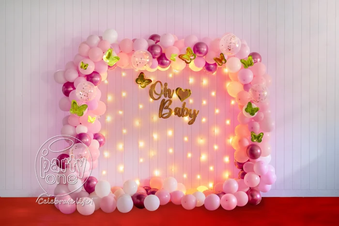 decorations Sweet Pink and White Oh Baby Decoration