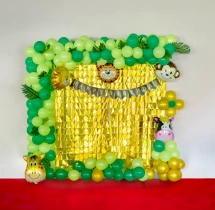 birthday Jungle Adventure Gold Curtain Decor