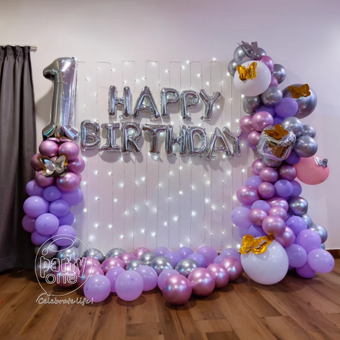birthday Purple Balloons 1st Birthday Decor