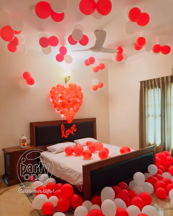 birthday Red and White Love Wall Balloon Decoration