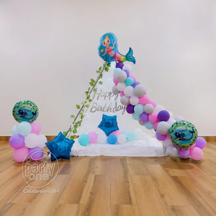 birthday Kids Mermaid Theme Birthday Canopy Decoration