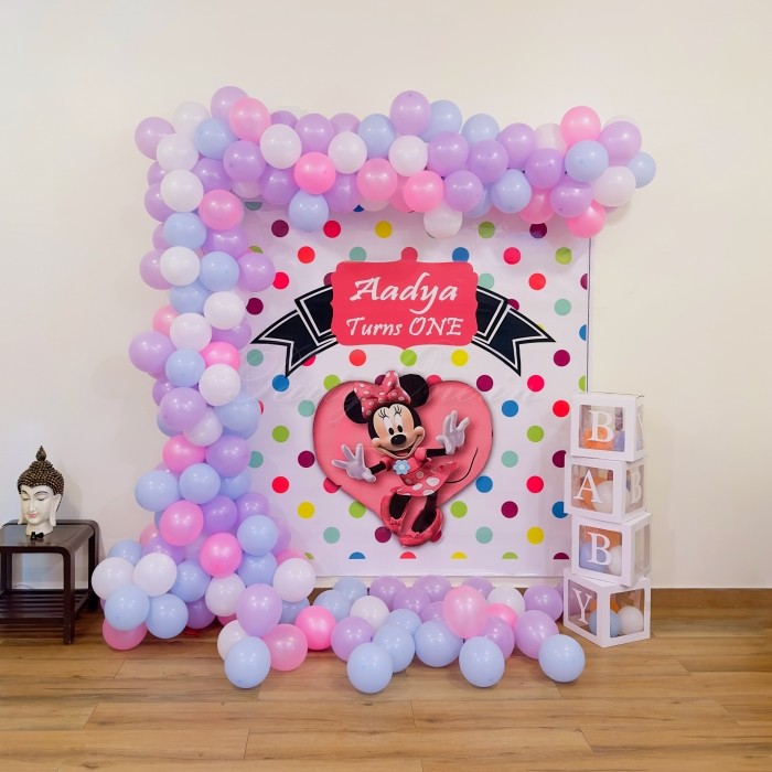 birthday Baby Girl Minnie Mouse Theme Decoration