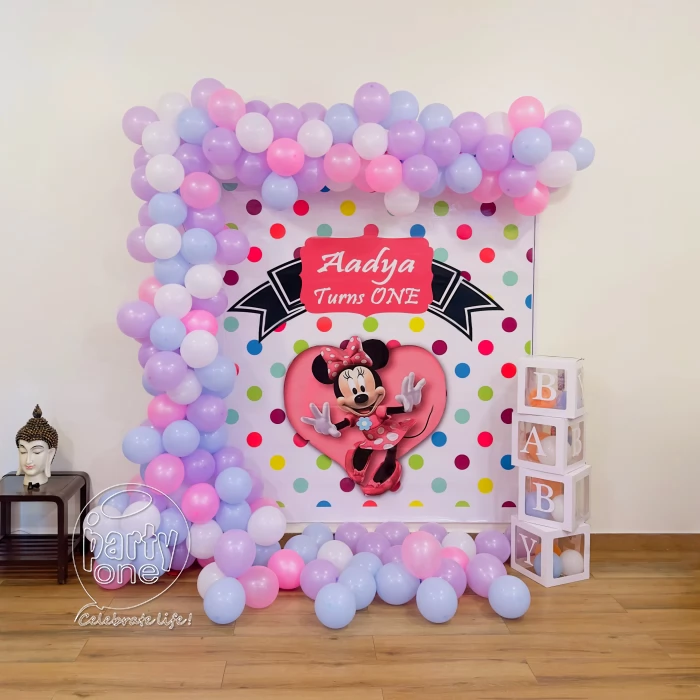 birthday Baby Girl Minnie Mouse Theme Decoration