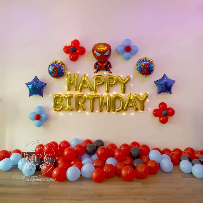 birthday Simple Spiderman Theme Decoration