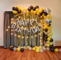 birthday Black Yellow Birthday Balloon Decor