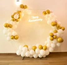 decorations White Theme Hexagon Anniversary Decor