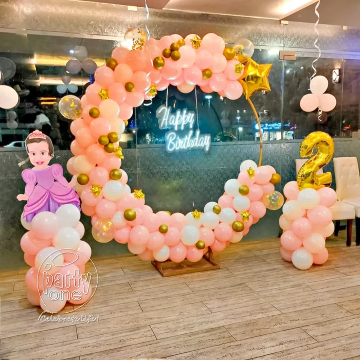 birthday Pastel Peach Theme Princess Birthday Decor