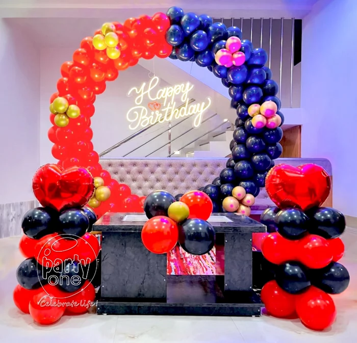 birthday Red and Black Birthday Balloon Decoration