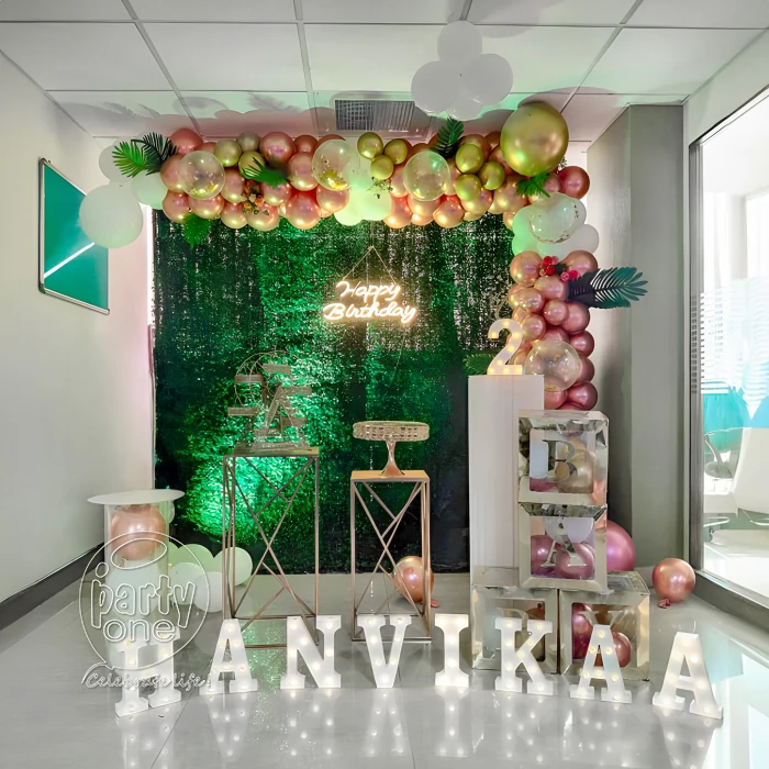 birthday Fancy Metallic Decor with Birthday Backdrop