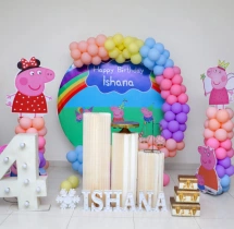 birthday Peppa Pig Theme 4th Birthday Rainbow Decor