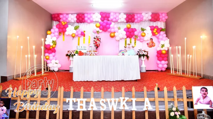 birthday Little Angel Pink White Stage Decor