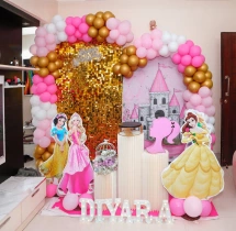 birthday Gold Sequin Princess Theme Decoration