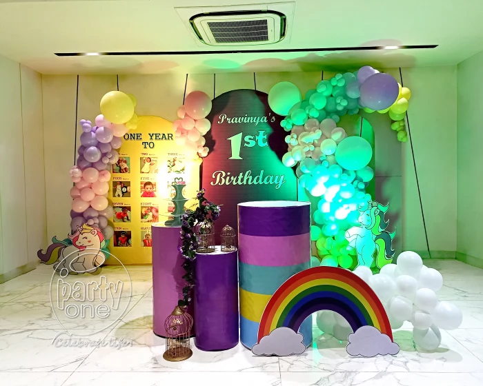 birthday Trendy Unicorn Theme Rainbow Balloon Decor