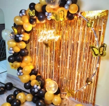 birthday Black and Gold Butterfly Birthday Ring Decor