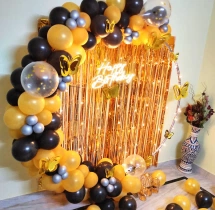 birthday Black and Gold Butterfly Birthday Ring Decor