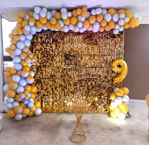 birthday Silver and Gold Balloon Sequin Decor