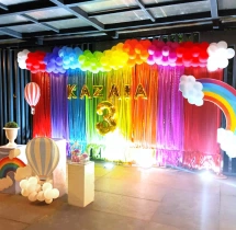 birthday Hot Air Rainbow Balloon Theme Decor