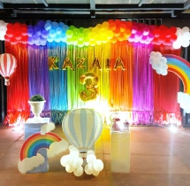 birthday Hot Air Rainbow Balloon Theme Decor