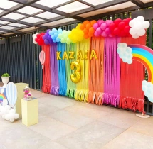 birthday Hot Air Rainbow Balloon Theme Decor