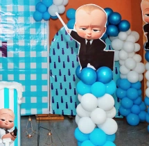 birthday Boss Baby Theme Decor with Balloon Pillars