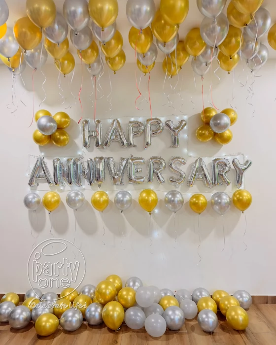 decorations Anniversary Gold and Silver Balloon Decoration