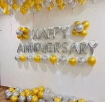 decorations Anniversary Gold and Silver Balloon Decoration