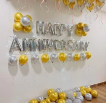 decorations Anniversary Gold and Silver Balloon Decoration