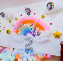 birthday Rainbow Unicorn Theme Balloon Decoration