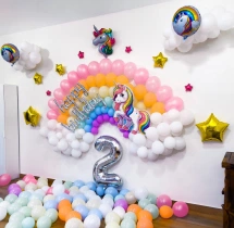 birthday Rainbow Unicorn Theme Balloon Decoration