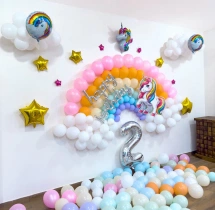 birthday Rainbow Unicorn Theme Balloon Decoration