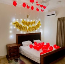 decorations Red and White Happy Anniversary Room Decor