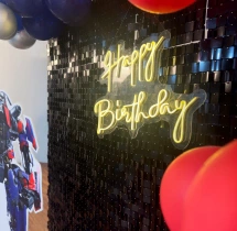 birthday Black Sequin Transformer Theme Decoration