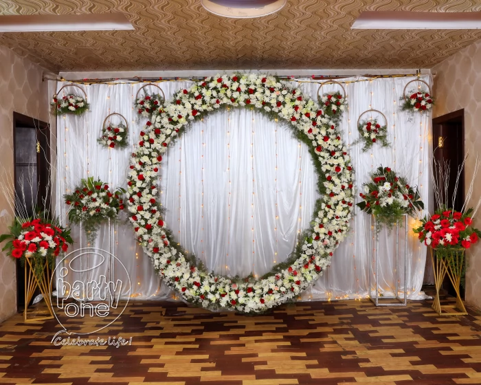 naming ceremony Elegant Gerbera And Rose Ring Flower Decor