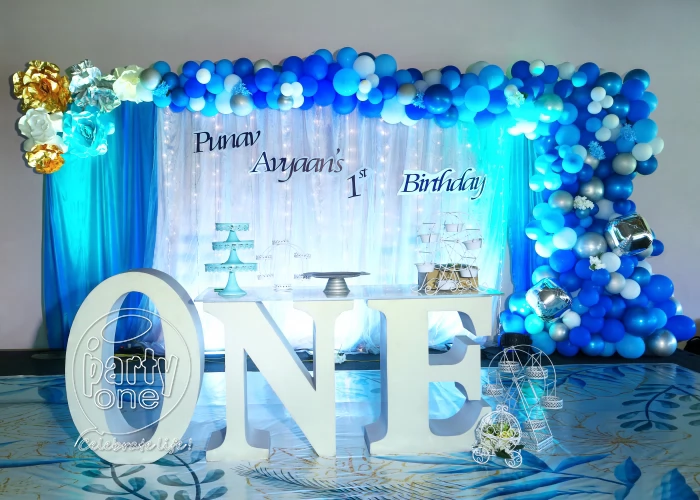 birthday Classy Blue 1st Birthday Decor