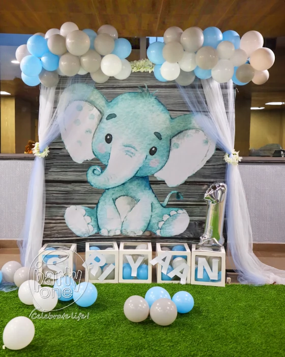 birthday Blue Baby Elephant Theme Birthday Decor