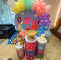 birthday Peppa Pig Theme 5th Birthday Ring Balloon Decor