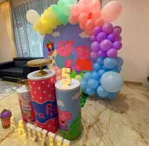 birthday Peppa Pig Theme 5th Birthday Ring Balloon Decor