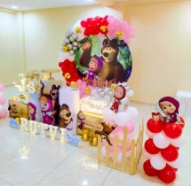 birthday Masha Theme 3rd Birthday Ring Balloon Decor