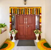 house warming services 3BHK Griha Pravesh Marigold Flower Decoration