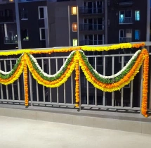 house warming services 3BHK Griha Pravesh Marigold Flower Decoration