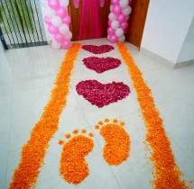 birthday Welcome Baby Girl Balloon and Petal Pathway