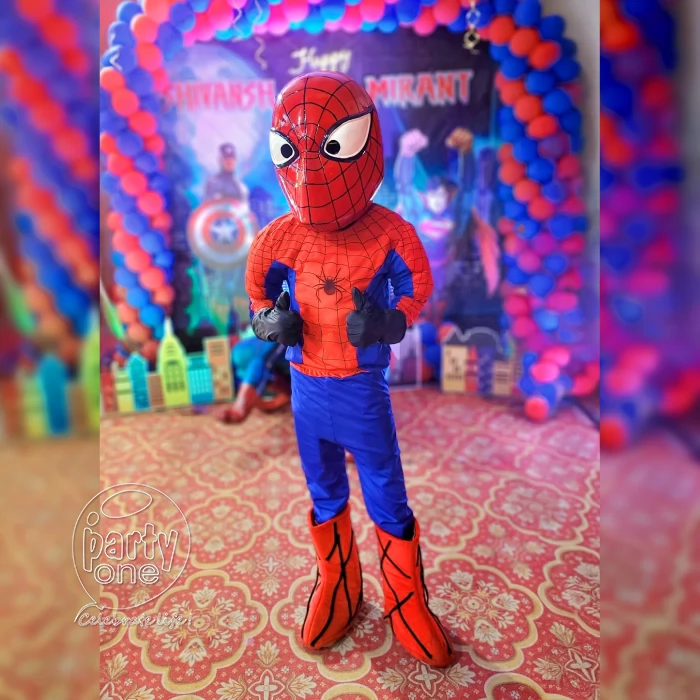 birthday Fibre Headed Spiderman Mascot