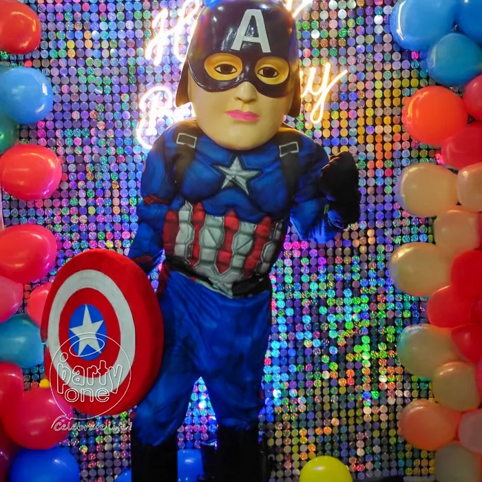 birthday Fibre Headed Captain America Mascot