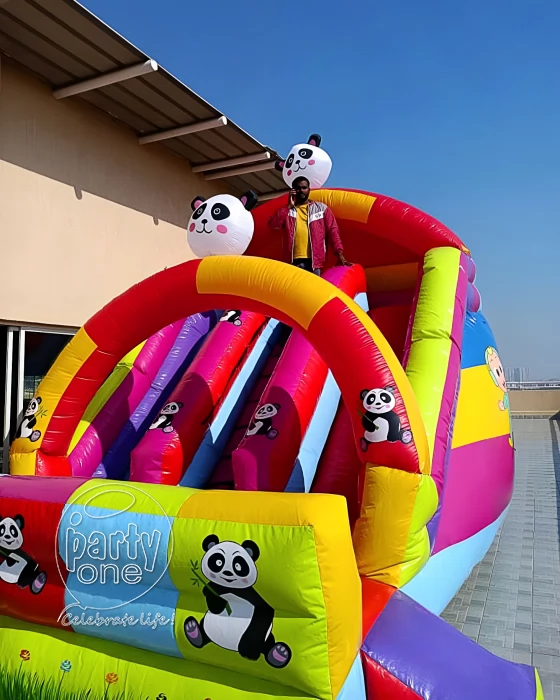 birthday Panda Theme Slider Bouncing Castle