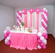 birthday Pristine Pink and White Party Decor