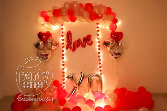 decorations Heartfelt Love Balloon Decor with LED